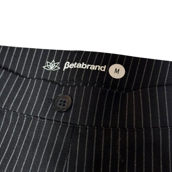 Betabrand Womens Black White Pinstripe Dress Yoga Pants Medium Rayon Blend - Picture 4 of 6
